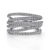 Wholesale Unisex Hiphop Style Copper Geometric Line Winding Ring And Women's Irregular Multilayer Geometric Zircon Bracelet