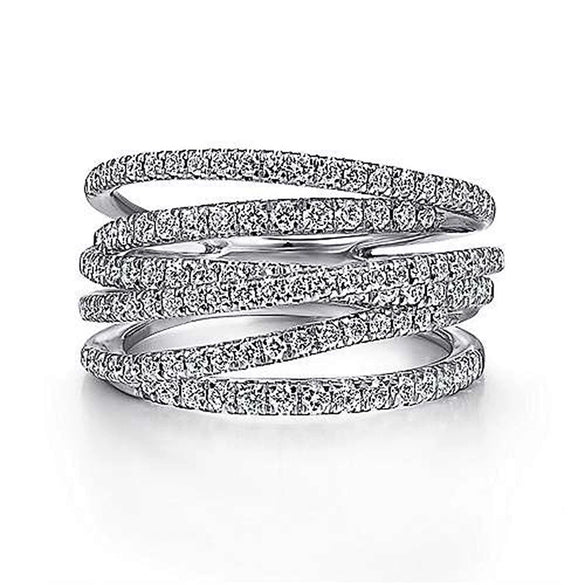 Wholesale Unisex Hiphop Style Copper Geometric Line Winding Ring And Women's Irregular Multilayer Geometric Zircon Bracelet