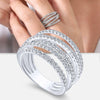 Wholesale Unisex Hiphop Style Copper Geometric Line Winding Ring And Women's Irregular Multilayer Geometric Zircon Bracelet