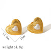 Wholesale Unisex Inlaid Pearl Heart Shape Titanium Steel Earrings