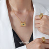 Wholesale Unisex Inlaid Turquoise Zircon Devil's Eye Design Electroplated Titanium Steel Jewelry Suit Necklace Bracelet
