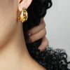 Wholesale Unisex Ins Style Geometric Dropshaped Rhinestone Inlaid Titanium Steel Earrings