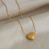 Wholesale Unisex Ins Style Stainless Steel Heart Shape Pendant Necklace With Pvd Furnace Vacuum Real Gold Plating