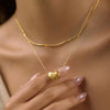 Wholesale Unisex Ins Style Stainless Steel Heart Shape Pendant Necklace With Pvd Furnace Vacuum Real Gold Plating