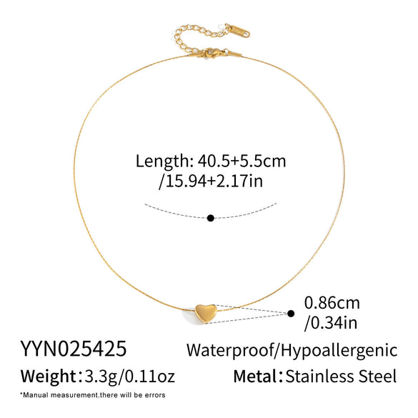Wholesale Unisex Ins Style Stainless Steel Heart Shape Pendant Necklace With Pvd Furnace Vacuum Real Gold Plating