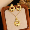 Wholesale Unisex Irregular Hollow Geometric Stainless Steel Earrings And Pendant Necklace With Electroplating