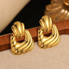 Wholesale Unisex Irregular Hollow Geometric Stainless Steel Earrings And Pendant Necklace With Electroplating