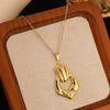 Wholesale Unisex Irregular Hollow Geometric Stainless Steel Earrings And Pendant Necklace With Electroplating