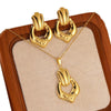 Wholesale Unisex Irregular Hollow Geometric Stainless Steel Earrings And Pendant Necklace With Electroplating
