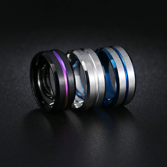 Wholesale Unisex Jewelry Geometric Stainless Steel Ring Electroplating