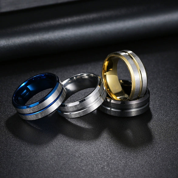 Wholesale Unisex Jewelry Geometric Stainless Steel Ring Electroplating