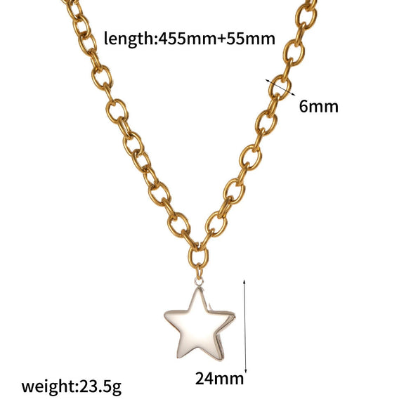 Wholesale Unisex Jewelry Set Stainless Steel Titanium Steel Electroplated Star Sun And Moon Clouds Universe Pattern Necklace And Bracelet