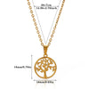 Wholesale Unisex Life Tree Cross Chain Necklace Stainless Steel Gold Electroplated
