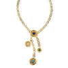 Wholesale Unisex Light Luxury Design Flowershaped Copper Electroplated Daisy Color Pearl Gem Pendant Necklace