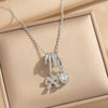 Wholesale Unisex Light Luxury Geometric Pendant Necklace With Gold Plated Copper Zircon Pendant And O Word Chain