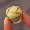 Wholesale Unisex Light Luxury Geometric Stainless Steel Goldplated Dripglazed Ring