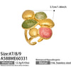 Wholesale Unisex Light Luxury Geometric Stainless Steel Goldplated Dripglazed Ring