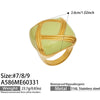 Wholesale Unisex Light Luxury Geometric Stainless Steel Goldplated Dripglazed Ring