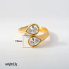 Wholesale Unisex Light Luxury Retro Geometric Zircon Ring Set 18K Gold Plated Adjustable Open Design