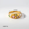 Wholesale Unisex Light Luxury Retro Geometric Zircon Ring Set 18K Gold Plated Adjustable Open Design