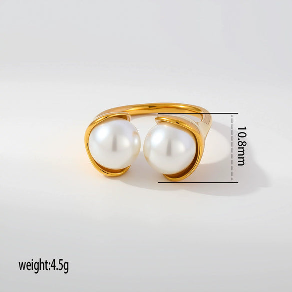Wholesale Unisex Light Luxury Retro Geometric Zircon Ring Set 18K Gold Plated Adjustable Open Design
