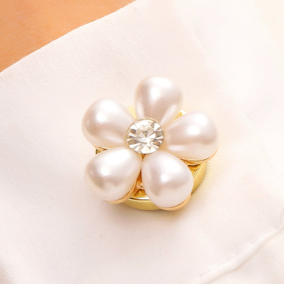 Wholesale Unisex Light Luxury Style Flower Pattern Alloy Electroplated Shirt Buttons And Button Covers Accessories
