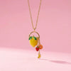 Wholesale Unisex Light Luxury Style Fruit And Flower Shaped Copper Electroplated Pendant Necklace Accessory