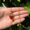 Wholesale Unisex Light Luxury Style Fruit And Flower Shaped Copper Electroplated Pendant Necklace Accessory
