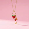 Wholesale Unisex Light Luxury Style Fruit And Flower Shaped Copper Electroplated Pendant Necklace Accessory
