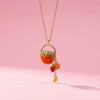 Wholesale Unisex Light Luxury Style Fruit And Flower Shaped Copper Electroplated Pendant Necklace Accessory