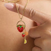 Wholesale Unisex Light Luxury Style Fruit And Flower Shaped Copper Electroplated Pendant Necklace Accessory