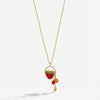 Wholesale Unisex Light Luxury Style Fruit And Flower Shaped Copper Electroplated Pendant Necklace Accessory
