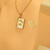 Wholesale Unisex Light Luxury Style Gold Plated Stainless Steel Necklace With Angel Wings Footprint Heart English Letters Square Tag Envelope Bow Tie Pendant And Cross Chain