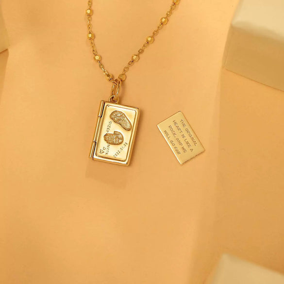 Wholesale Unisex Light Luxury Style Gold Plated Stainless Steel Necklace With Angel Wings Footprint Heart English Letters Square Tag Envelope Bow Tie Pendant And Cross Chain