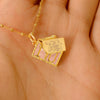 Wholesale Unisex Light Luxury Style Gold Plated Stainless Steel Necklace With Angel Wings Footprint Heart English Letters Square Tag Envelope Bow Tie Pendant And Cross Chain