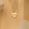 Wholesale Unisex Light Luxury Style Gold Plated Stainless Steel Necklace With Angel Wings Footprint Heart English Letters Square Tag Envelope Bow Tie Pendant And Cross Chain