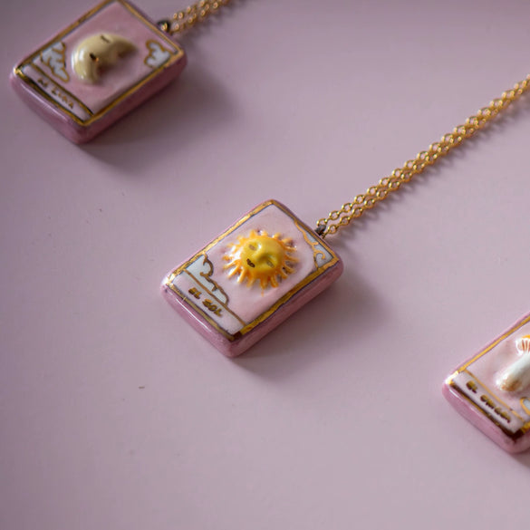 Wholesale Unisex Literary Geometric Titanium Steel Necklace With Inlaid Zircon And 18K Gold Plating
