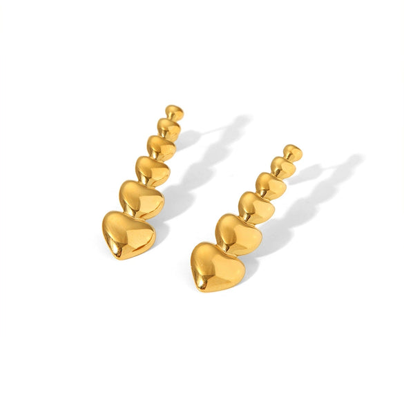 Wholesale Unisex Love Arrow Heart Shaped Titanium Steel Earrings With Pvd Furnace Real Gold Electroplating High Sense Style Do Not Fade