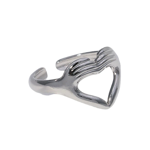 Wholesale Unisex Love Palm Creative Hip Hop Heart Titanium Steel And Stainless Steel Electroplated Ring