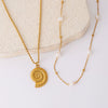 Wholesale Unisex Maillard Style Animals Zodiac Stainless Steel Freshwater Baroque Pearl Clavicle Necklace With Ball Chain 18K Gold Plated