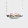 Wholesale Unisex Maillard Style Devil's Eye Cross Pendant Stainless Steel Necklace With Copper 14K Gold Plating