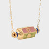 Wholesale Unisex Maillard Style Devil's Eye Cross Pendant Stainless Steel Necklace With Copper 14K Gold Plating
