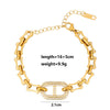 Wholesale Unisex Maillard Style Heart Shape Stainless Steel Electroplated Spliced Necklace And Bracelet