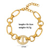 Wholesale Unisex Maillard Style Heart Shape Stainless Steel Electroplated Spliced Necklace And Bracelet