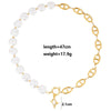 Wholesale Unisex Maillard Style Heart Shape Stainless Steel Electroplated Spliced Necklace And Bracelet