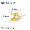 Wholesale Unisex Minimalist Design Asymmetric Stainless Steel Ring With Geometric Steel Balls And 18K Furnace Vacuum Plating