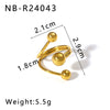Wholesale Unisex Minimalist Design Asymmetric Stainless Steel Ring With Geometric Steel Balls And 18K Furnace Vacuum Plating