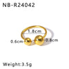 Wholesale Unisex Minimalist Design Asymmetric Stainless Steel Ring With Geometric Steel Balls And 18K Furnace Vacuum Plating