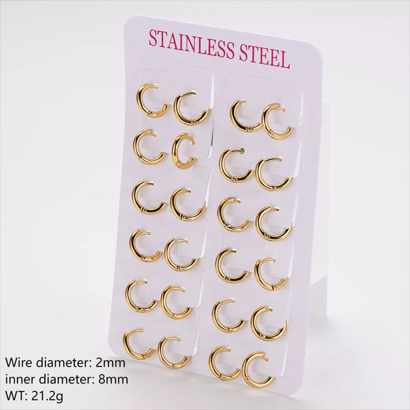 Wholesale Unisex Minimalist Geometric Circle Ear Buckle 18K Gold Vacuum Plated 304 Stainless Steel