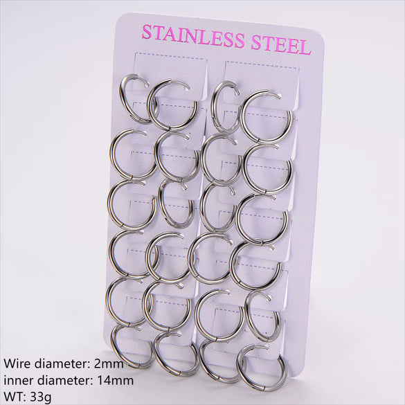 Wholesale Unisex Minimalist Geometric Circle Ear Buckle 18K Gold Vacuum Plated 304 Stainless Steel